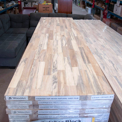 Butcher Block -Grey Hevea 10ft false