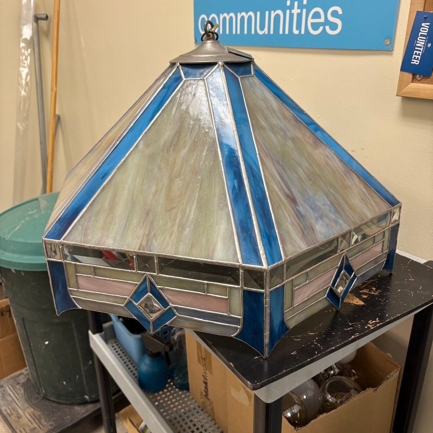 Cerulean Stained Glass Light