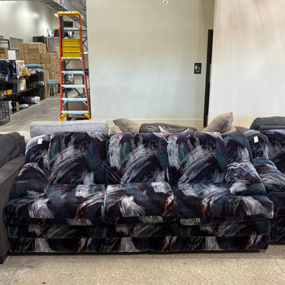 Vintage Black Velvet Sofa