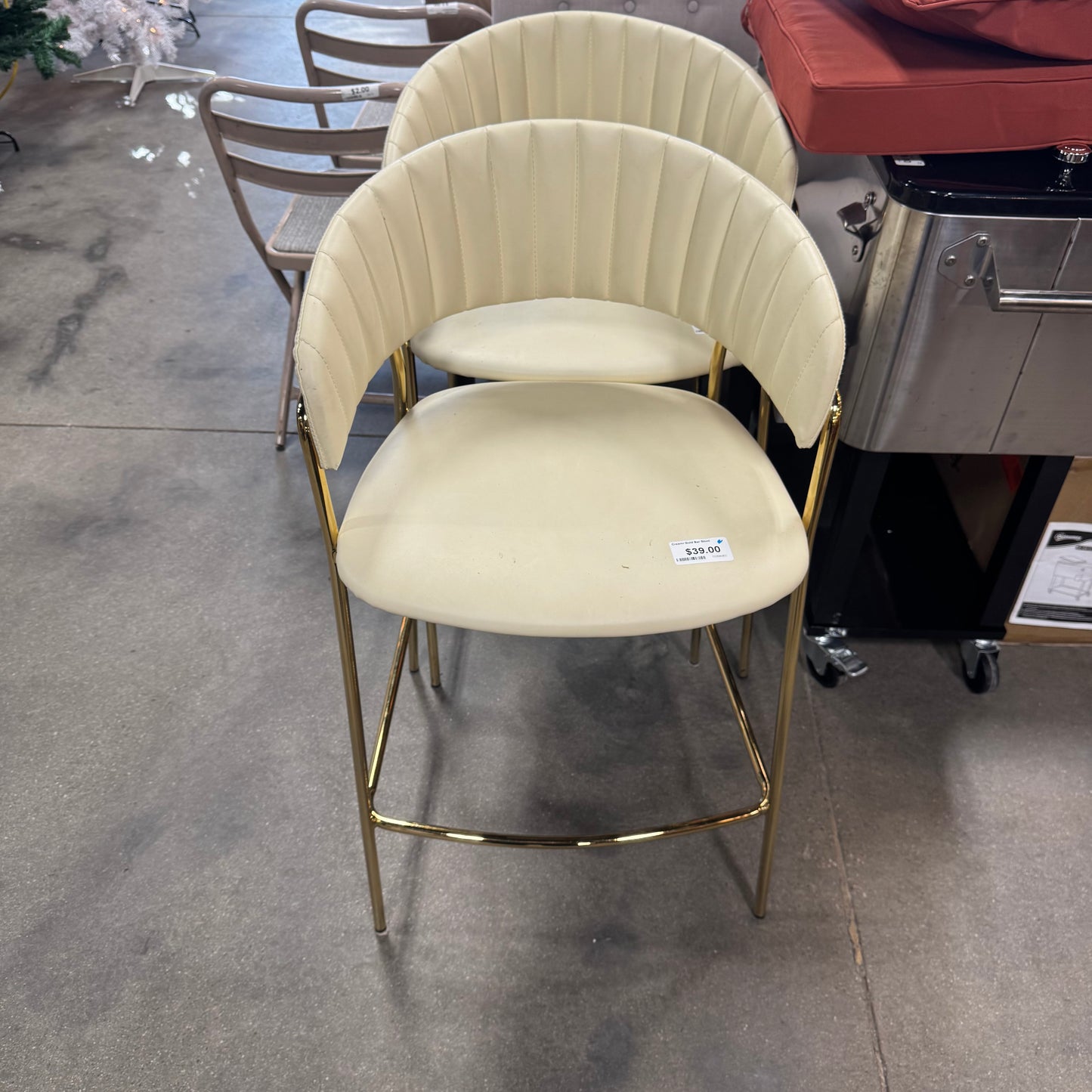 Cream/ Gold Bar Stool