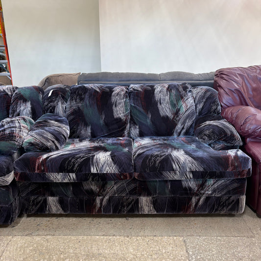 Vintage Black Velvet Loveseat