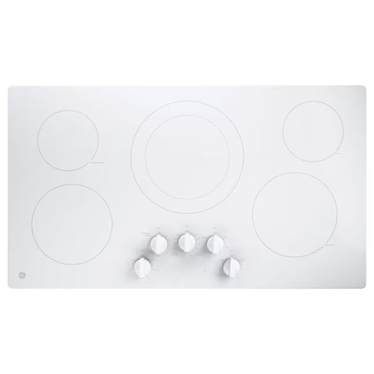 GE 30" White Elec Cooktop