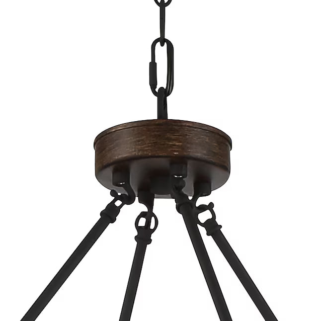 Walnut&MatteBlack12Light Chand