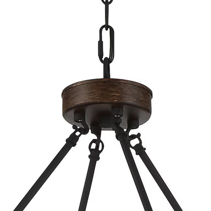 Walnut&MatteBlack12Light Chand
