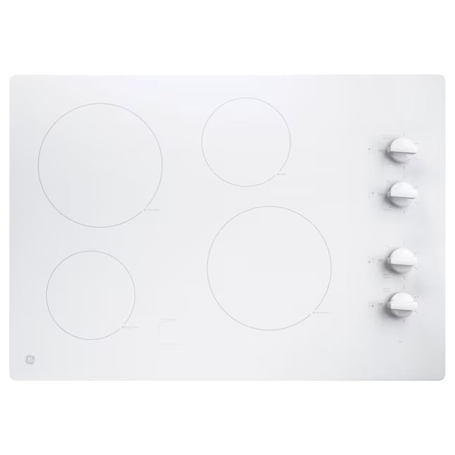 GE 30" White Elec Cooktop