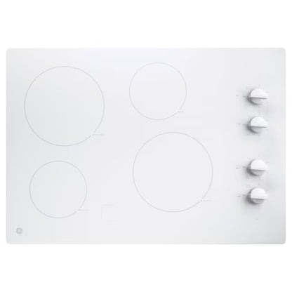 GE 30" White Elec Cooktop