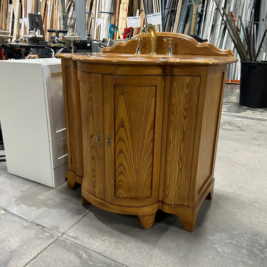 37" Vintage Wood Vanity Set