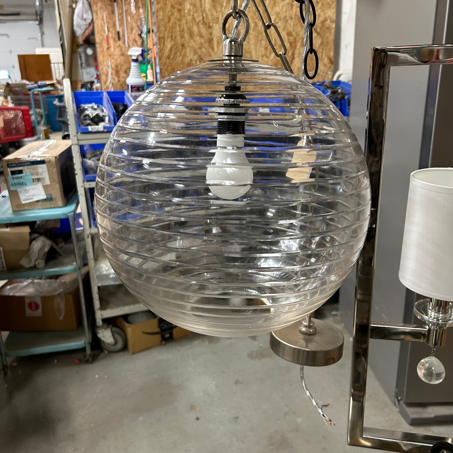 Banded Glass Globe Light