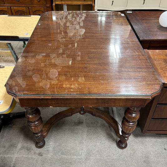 Wooden Glass Top Dining Table