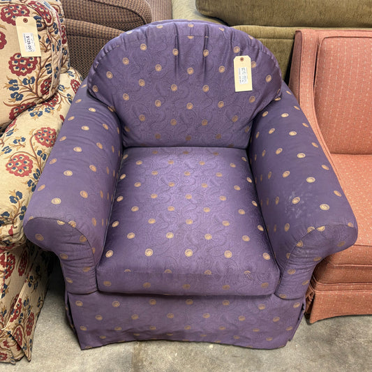 Purple Printed Arm Chair
