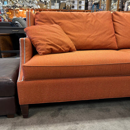 Orange Nailhead Trim Sofa