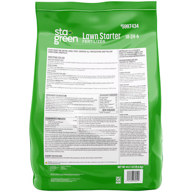StaGreen 43.2lb Lawn Starter/Fertilizer