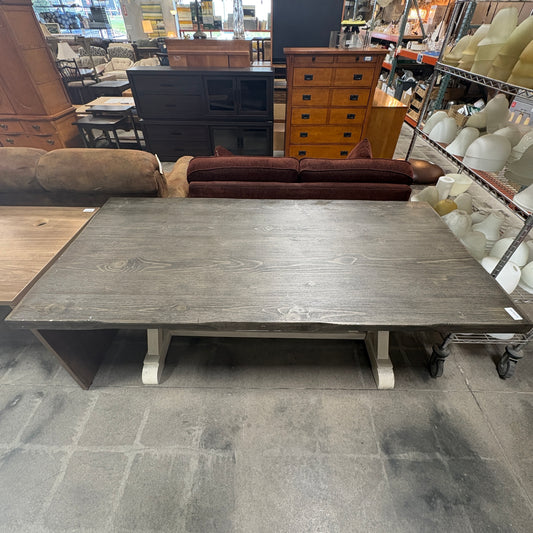 Gray Wood Trestle Table