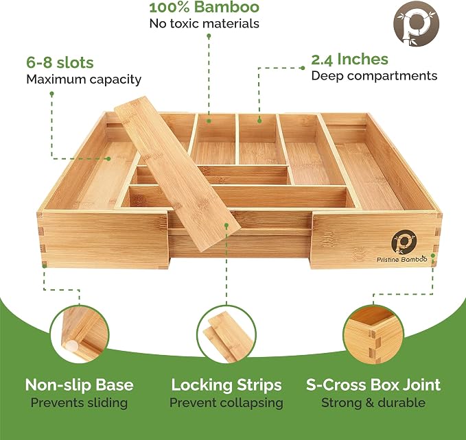 Bamboo Flatware Organizer FALSE
