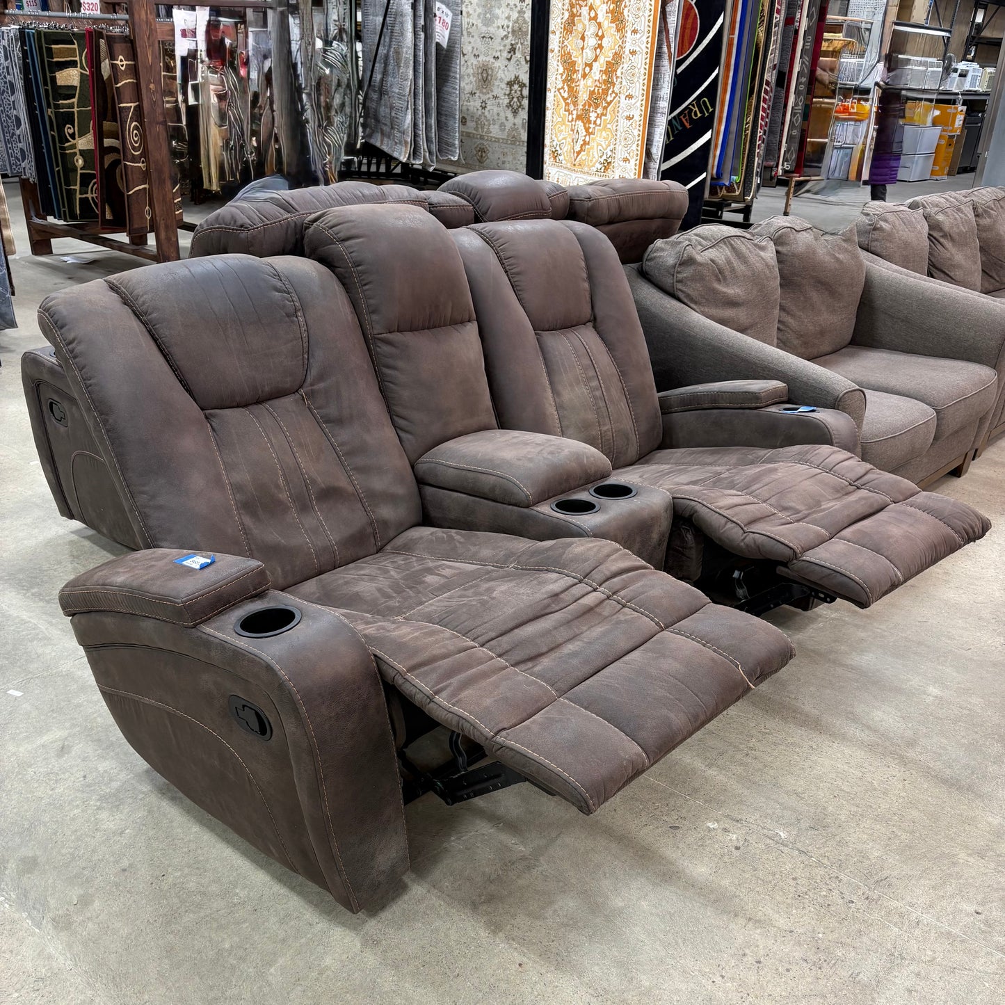 Brown ReclinerTheater Loveseat