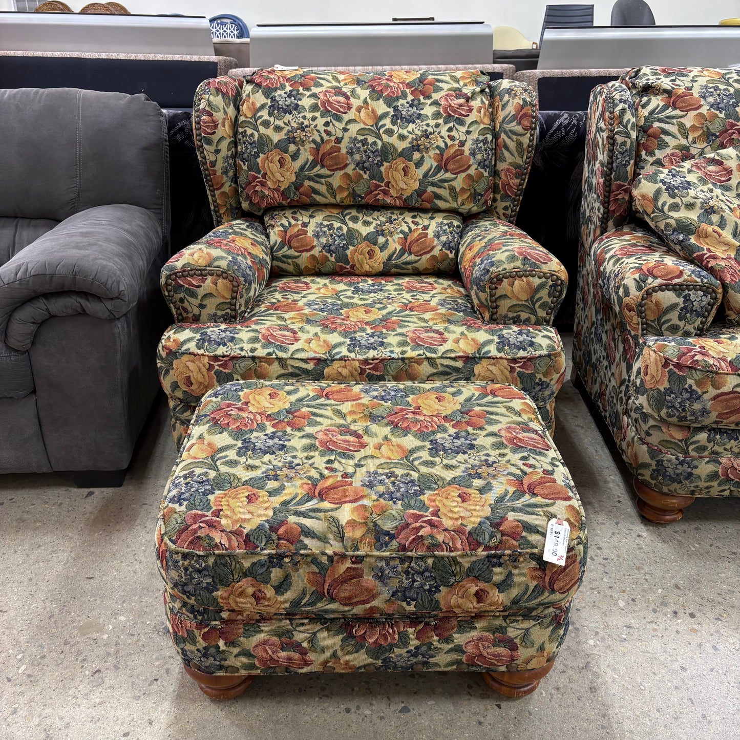 Broyhill Woven Floral Armchair