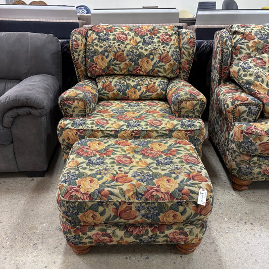 Broyhill Woven Floral Armchair