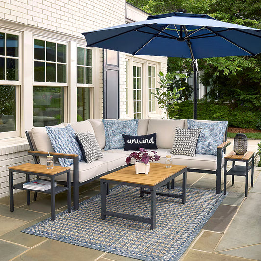 8 Pc Beige Patio Seating Set