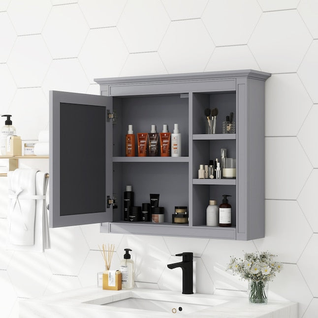 LOVMOR Grey Bath Wall Cabinet