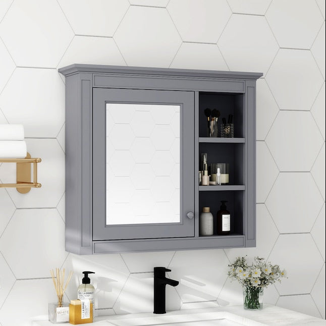 LOVMOR Grey Bath Wall Cabinet