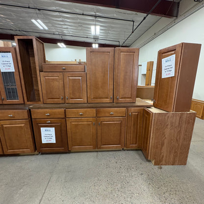 19 Pc. Cabinet Set w/ Fridge