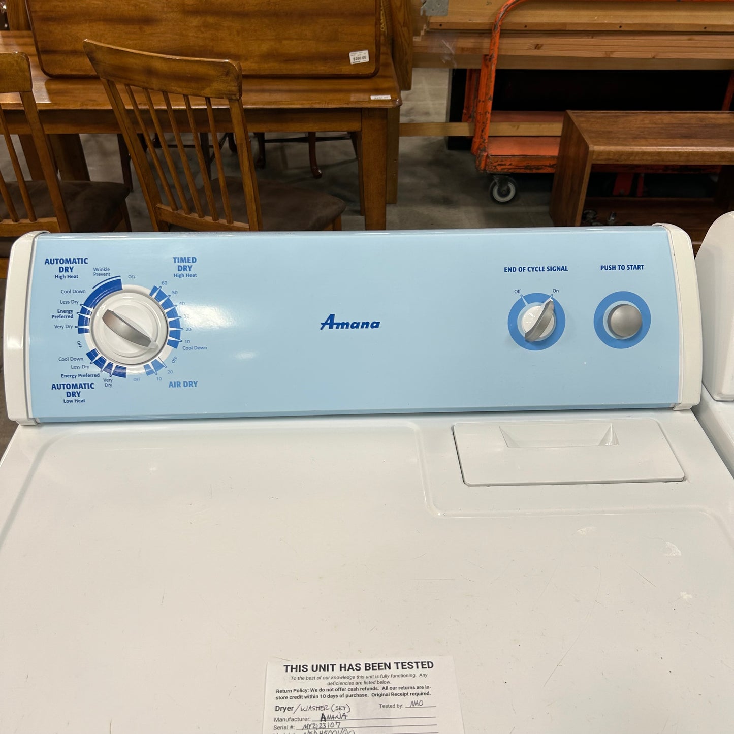 Amana Washer/ Elec. Dryer Set