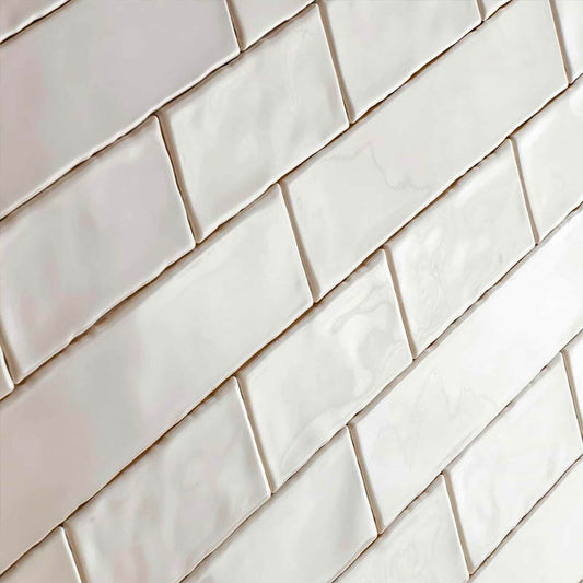 Ripple White Subway Tile - 3" x 12" - 9.69 sq ft Wall Tile