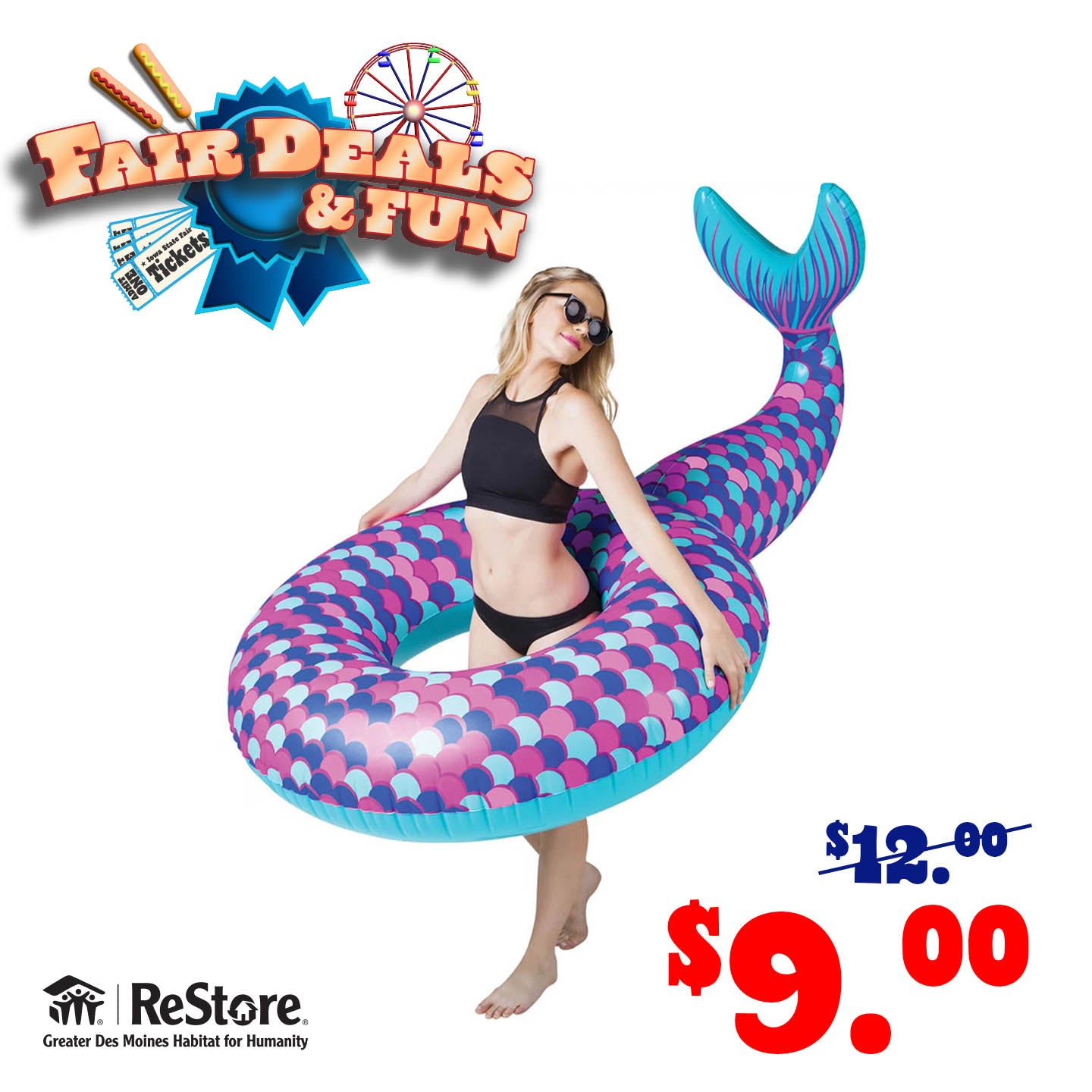 Inflatable Mermaid Tail Float