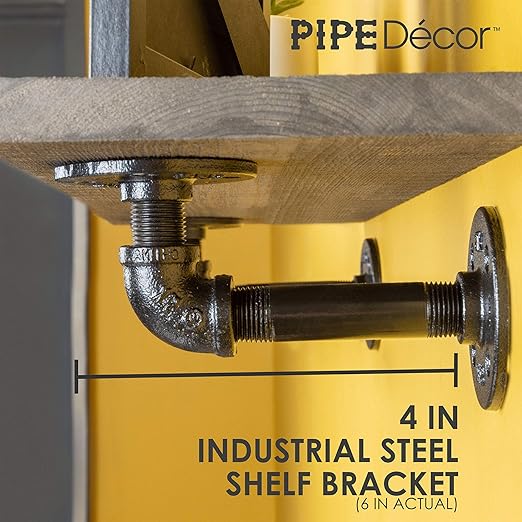 Pipe Decor Shelf Elbow Bracket