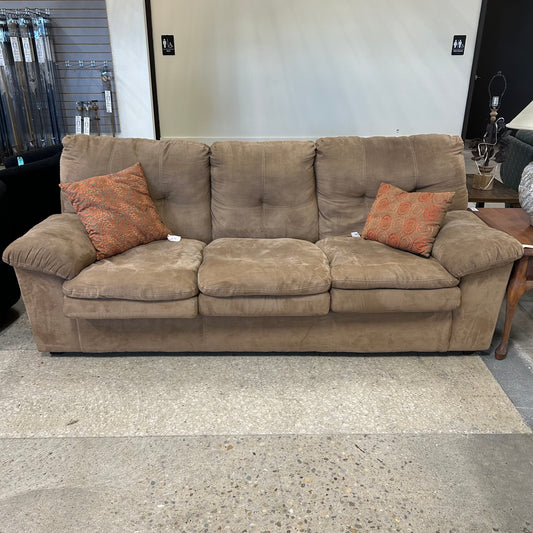 Tan Microsuede Couch