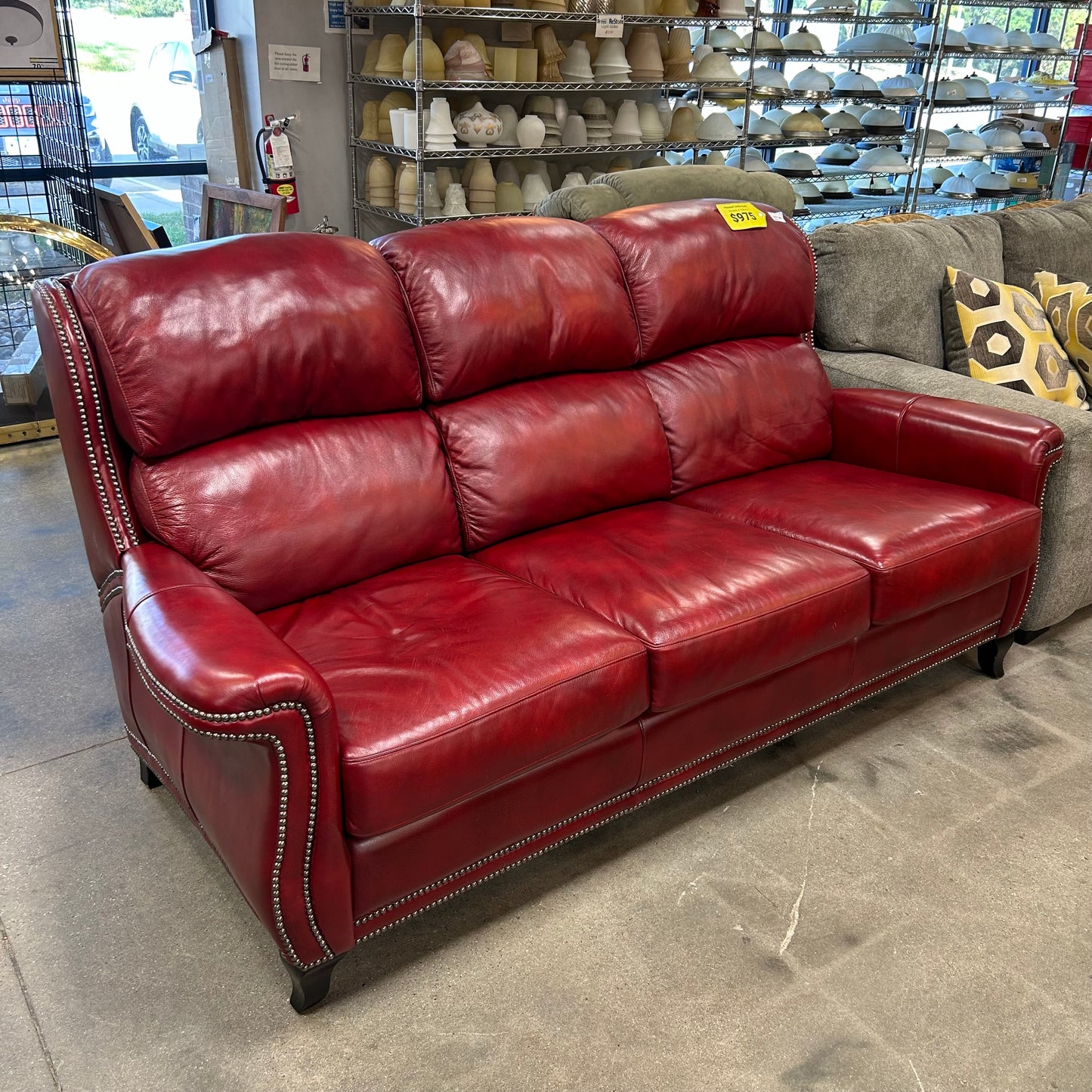 Flexsteel Red Leather Couch