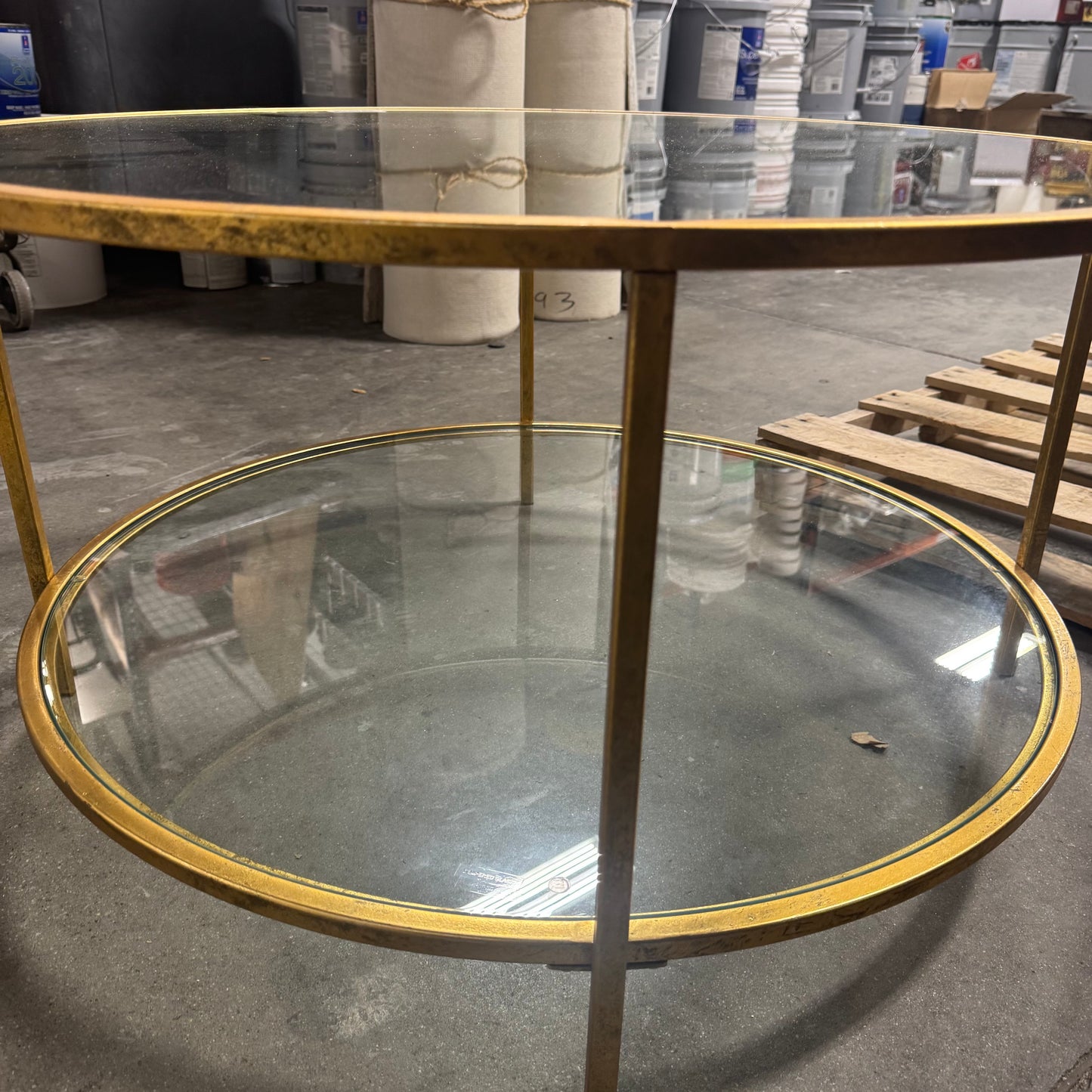 Gold Leaf Round Coffee Table