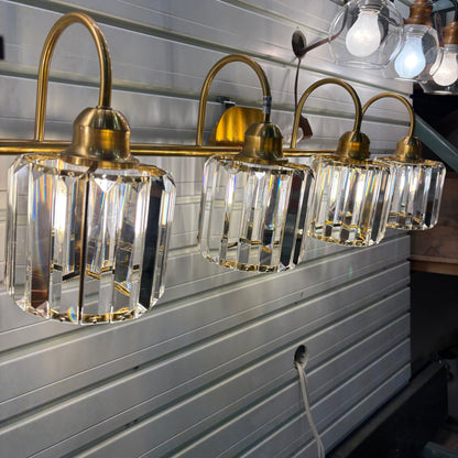 32" Gold & Crystal VanityLight