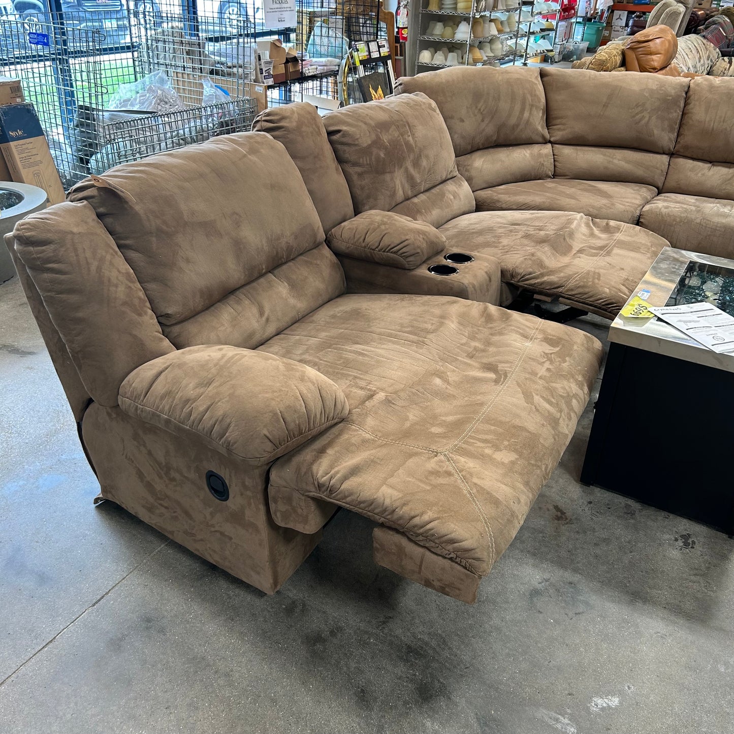 Faux Suede Reclining Sectional