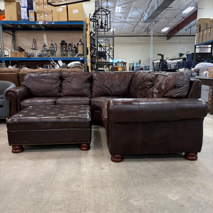 Brown Leather Sectional Set