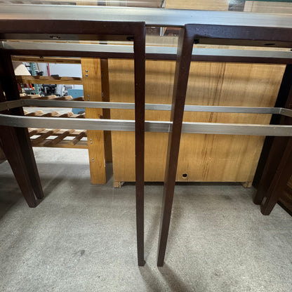 Brown Half Moon Entry Table