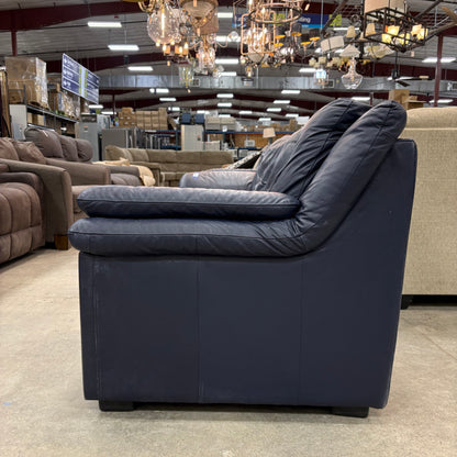 Navy Leather Sofa