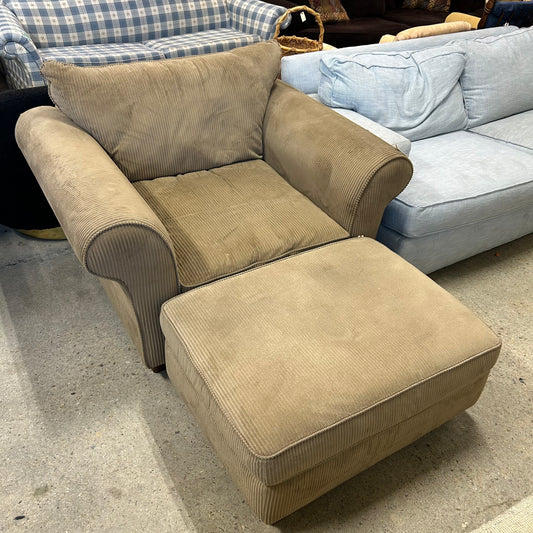 Corduroy Chair & Ottoman