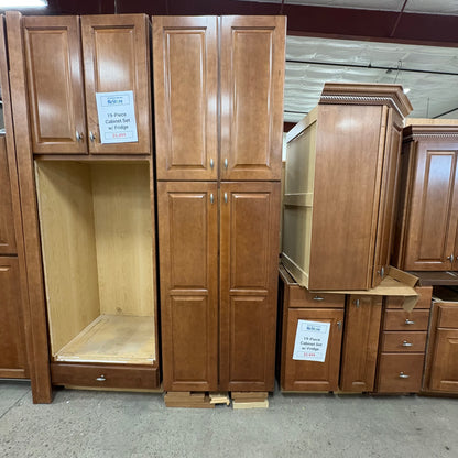 19 Pc. Cabinet Set w/ Fridge