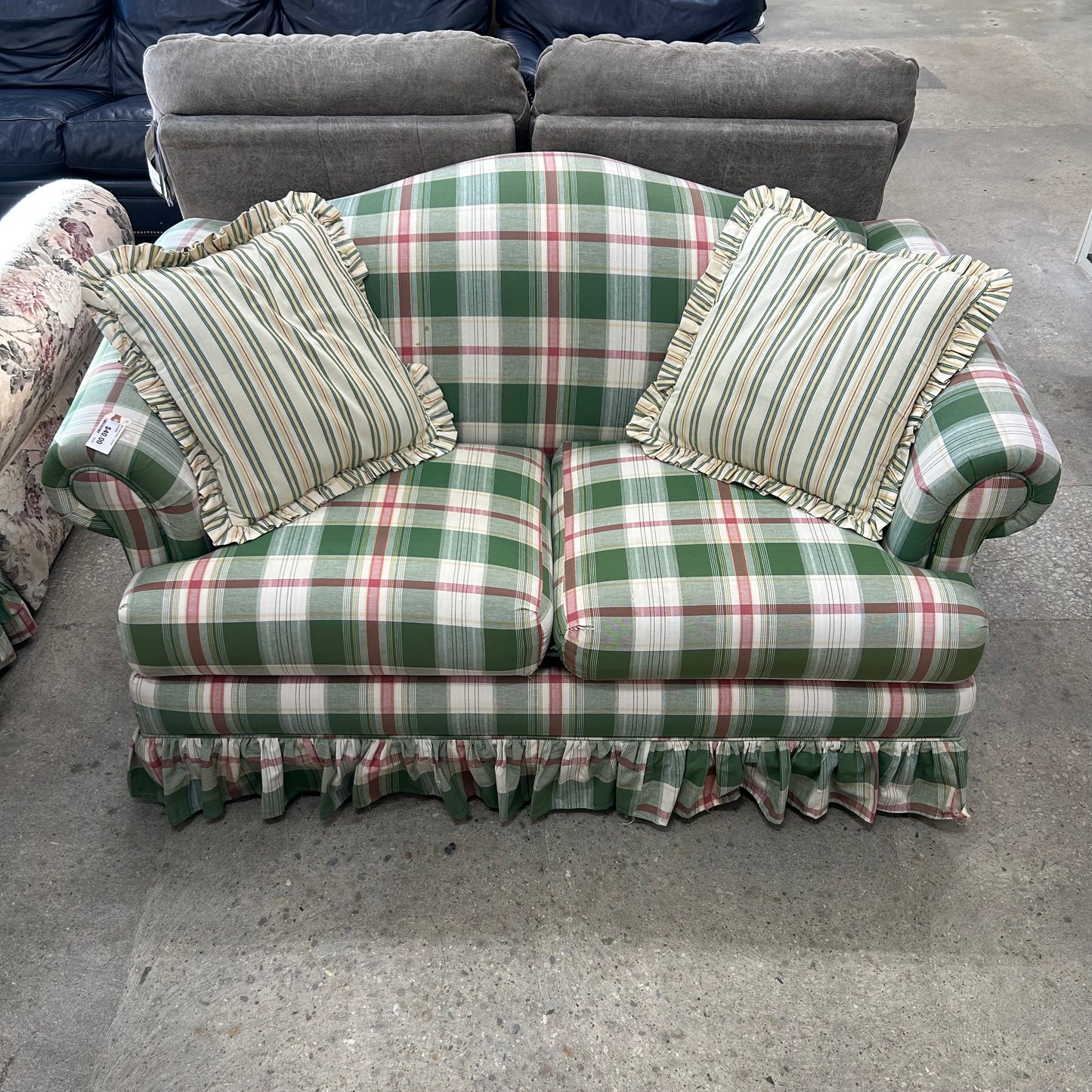 Watermelon Plaid Loveseat