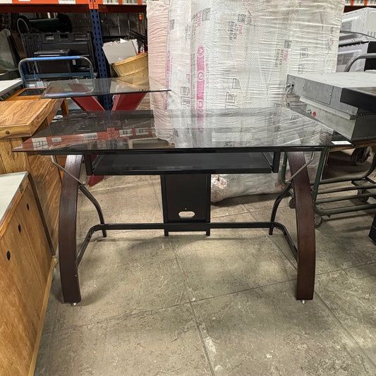 Glass Desk W/ PullOut Keyboard