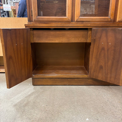 Vintage GlassDoor Walnut Hutch