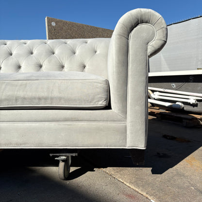 Cloud Gray Tufted Velvet Sofa