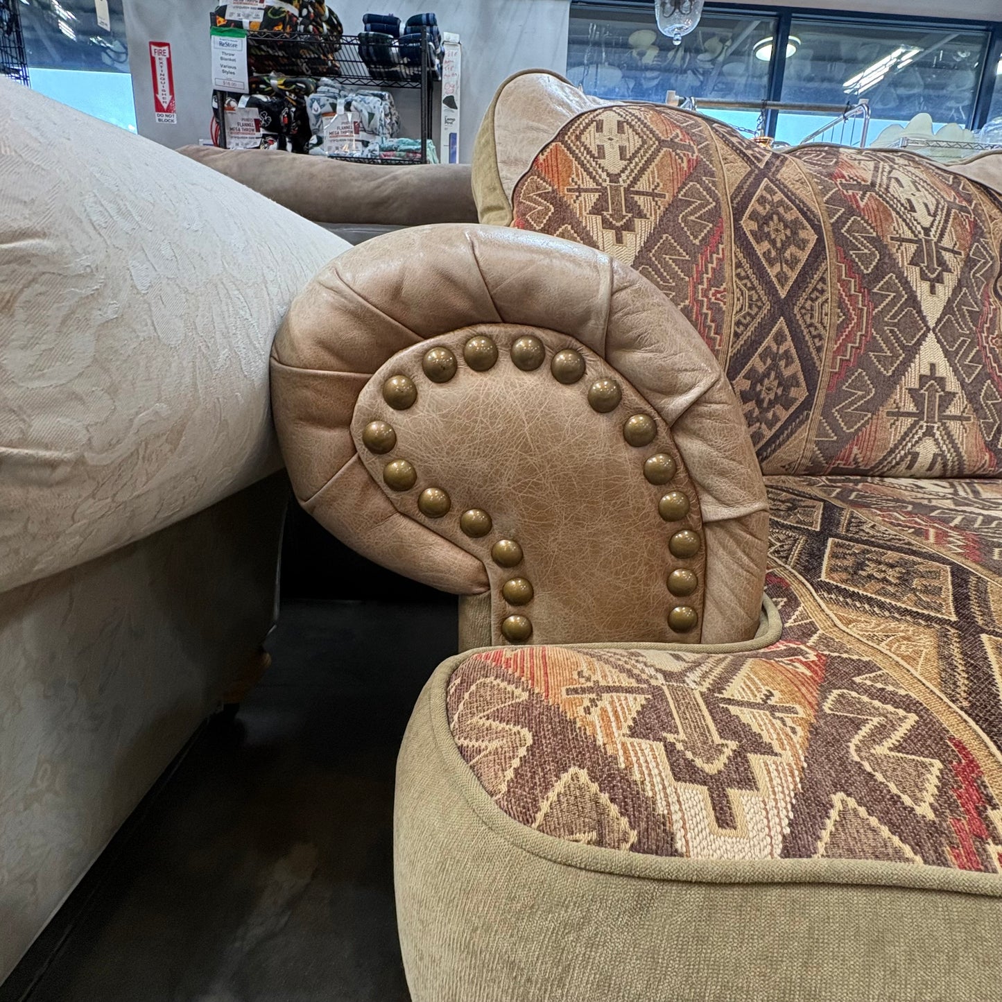 Rustic Nailhead Loveseat