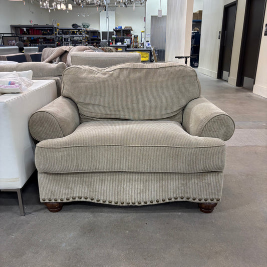 Tan Corduroy WideLounger Chair