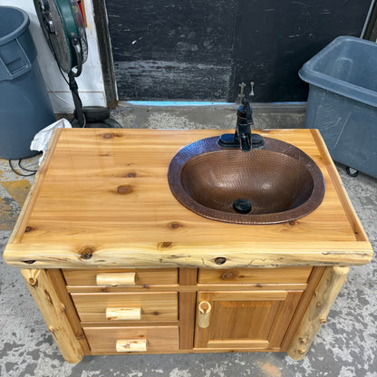 40" Rustic CedarLog Vanity Set