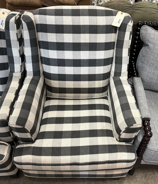 Buffalo Plaid Wingback Chair FALSE no-image