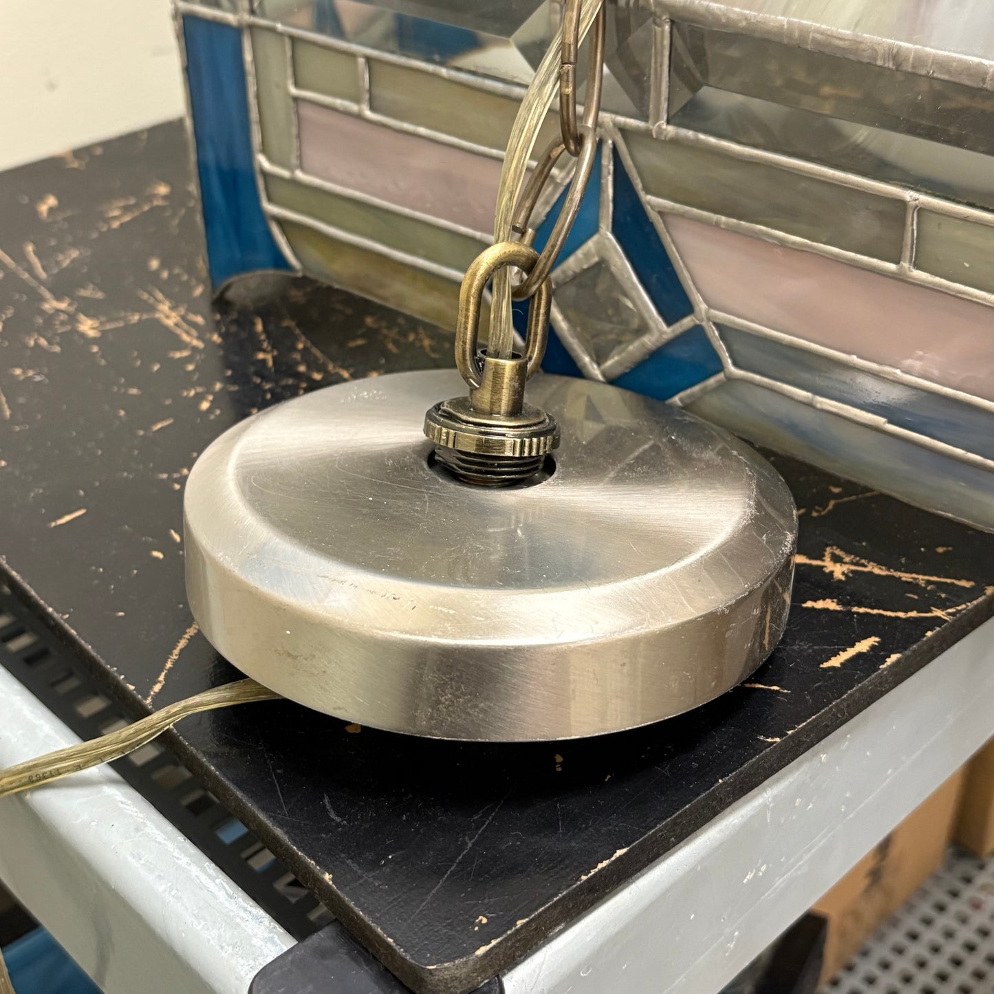 Cerulean Stained Glass Light