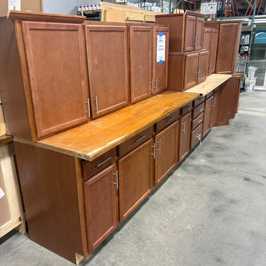 Maple Stained Cabinet Set -14p