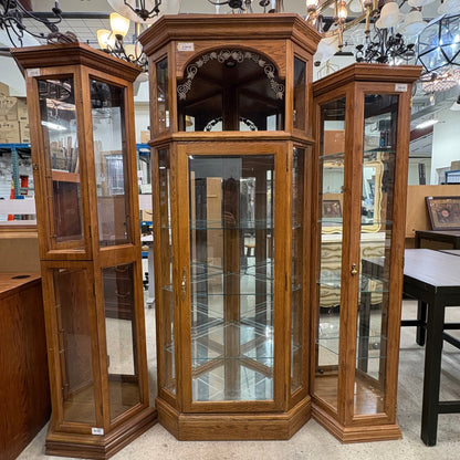 Corner Oak Curio Cabinet